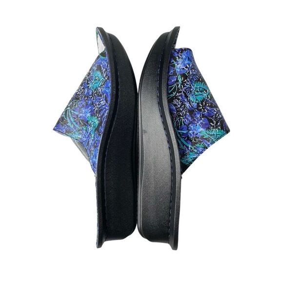Alegria blue floral leather adjustable slide Julee sandal size 37 (7-7.5). NWOT - Picture 6 of 10